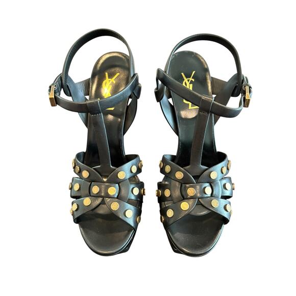 Saint Laurent Tribute Studded Platform Sandals Heels 145mm Party Statement Sz 9 - Picture 4 of 14